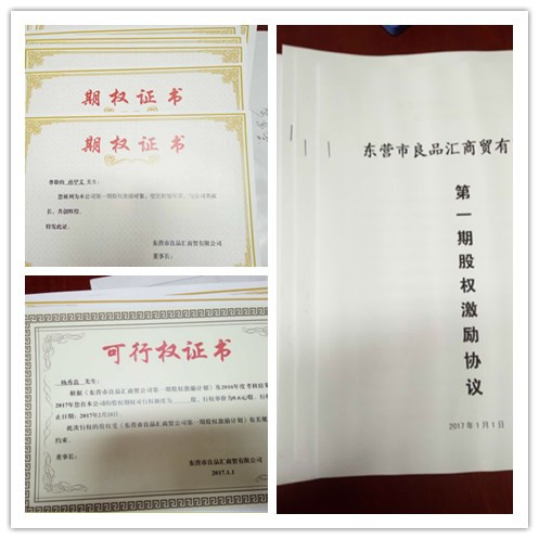 良品汇高管发来的股权激励方案签约文件